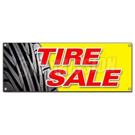 Signmission TIRE SALE 1 BANNER SIGN tires sale wheels signs 25% off store shop cars B-Tire Sale 1